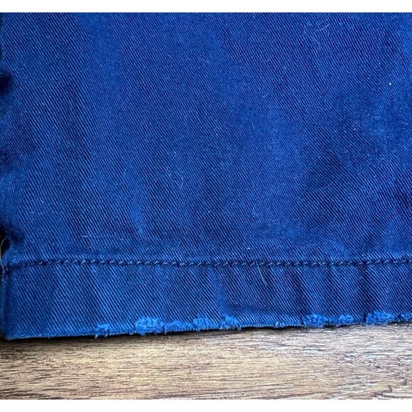 J. Crew 100% Cotton Navy Wide Leg Cropped Sailor Pant, Size 6 side zipper - Picture 11 of 12